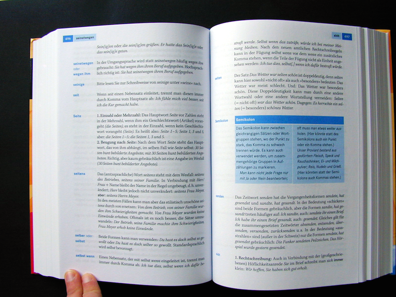 The “Duden,” Germany’s answer to the “Oxford Dictionary” uses Robert Slimbach’s Kepler for text and listings.