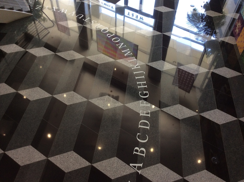 The Kepler alphabet on the lobby floor of the West Tower of Adobe’s San Jose headquarters serves as a constant reminder that type is part of the company’s foundation.